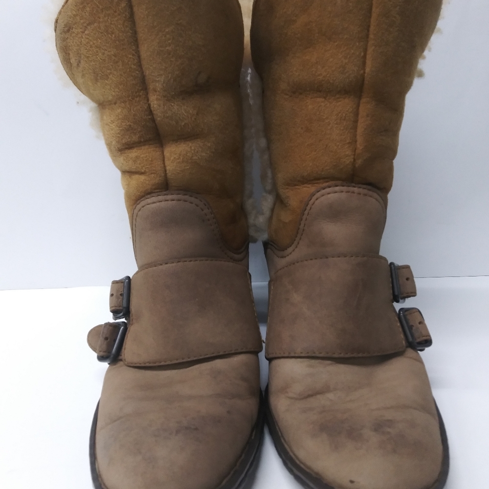 Leather Shearling Boots Lined Hand Sewn